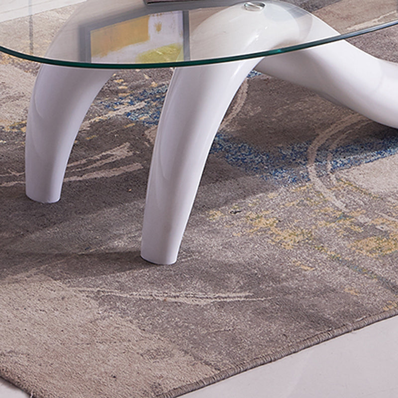 Abstract 1 Single Cocktail Table Modern Clear Glass Top Coffee Table