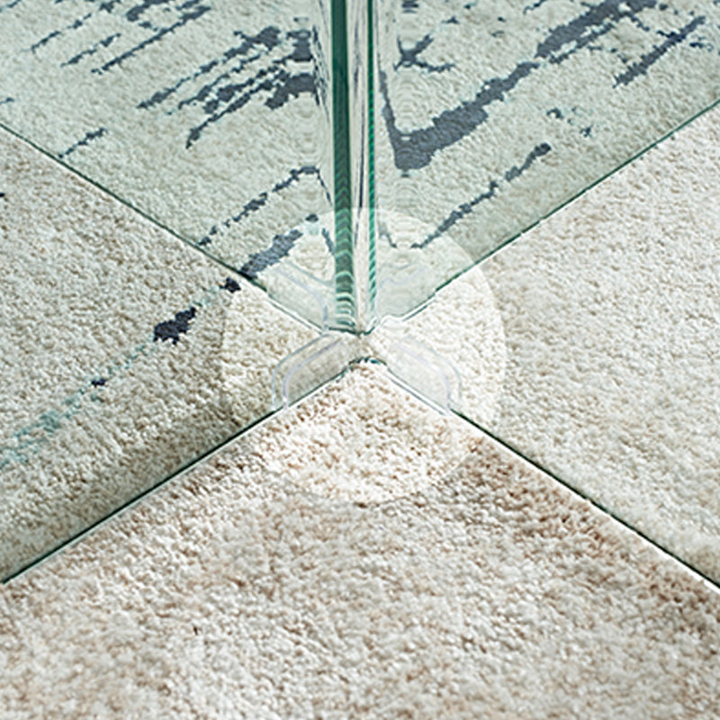 Round Clear Glass Coffee Table Dia 39.37-In 1 Single Cocktail Table