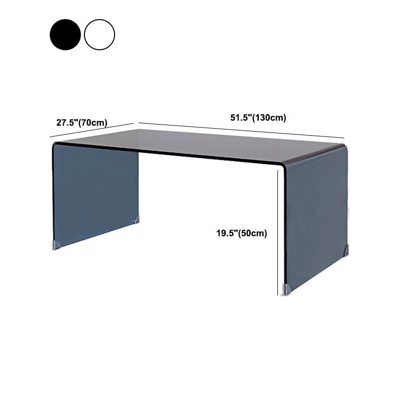 Modern Clear Glass Coffee Table 19.69"h Minimalist Cocktail Table