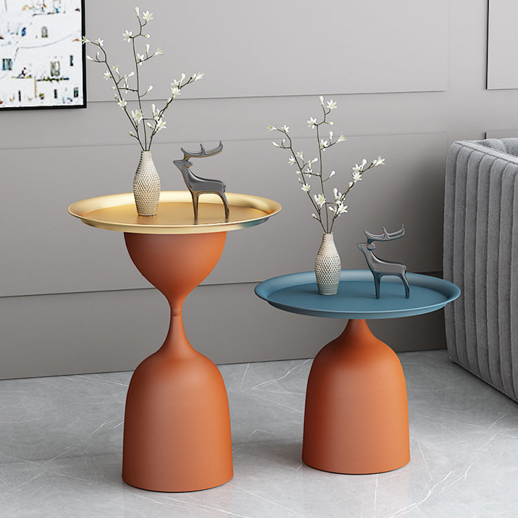 Mid-Century Modern Iron Coffee Cocktail Table Pedestal Cocktail Table