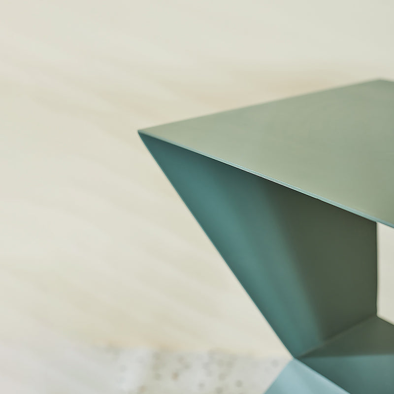 Rectangle Steel Top Side Table 19.68" Tall Abstract Base End Table with Shelves