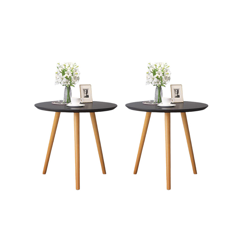 Scandinavian Round Wooden Top Side Table 19.68" Tall 3 Legs End Table