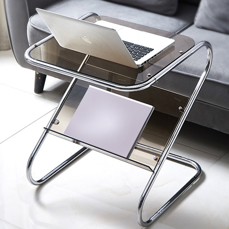 23.62" Tall Contemporary Style Side End Table Abstract Sofa Side Accent Table