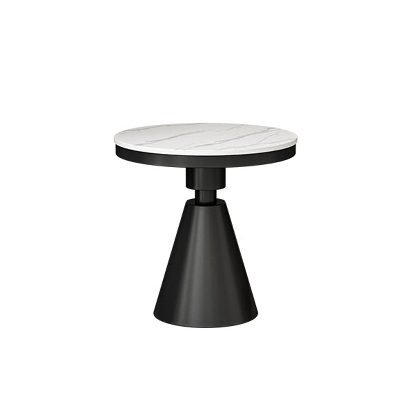 22.44" Tall Contemporary Style Side End Table Metal Pedestal Round Sofa Side Accent Table