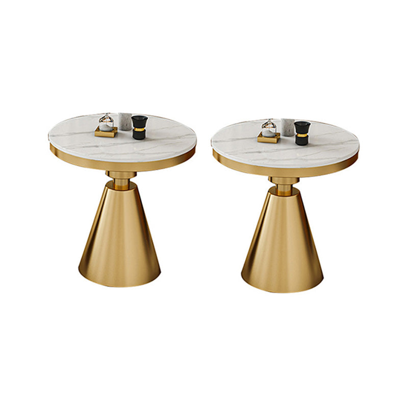 22.44" Tall Contemporary Style Side End Table Metal Pedestal Round Sofa Side Accent Table