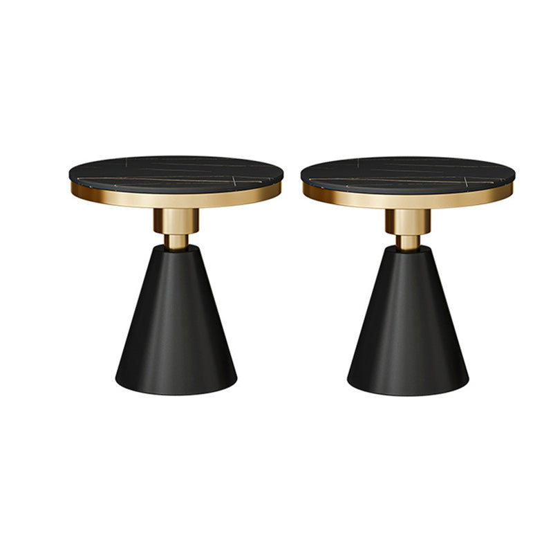 22.44" Tall Contemporary Style Side End Table Metal Pedestal Round Sofa Side Accent Table