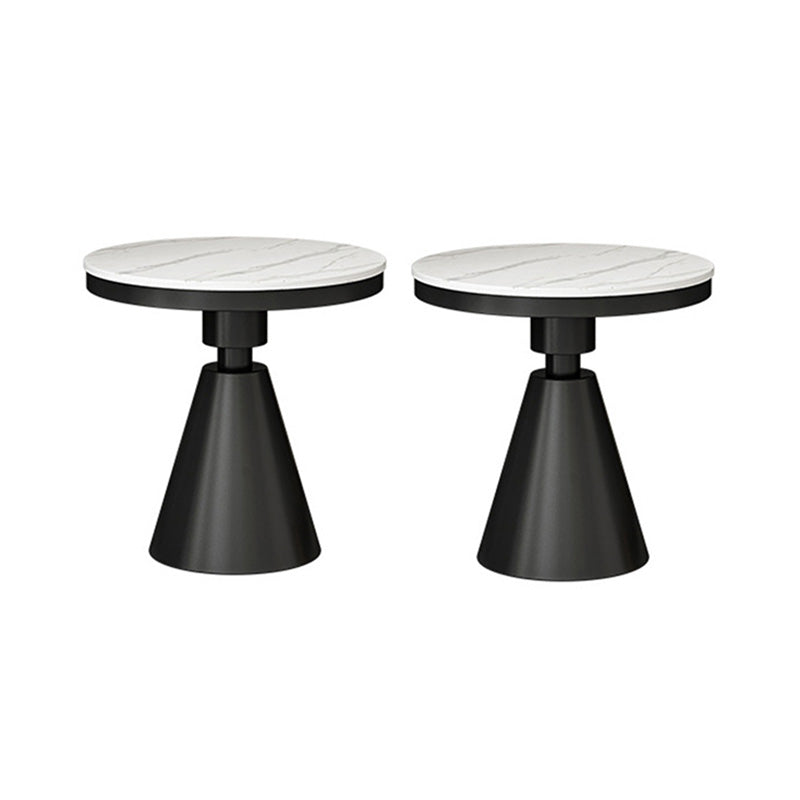 22.44" Tall Contemporary Style Side End Table Metal Pedestal Round Sofa Side Accent Table