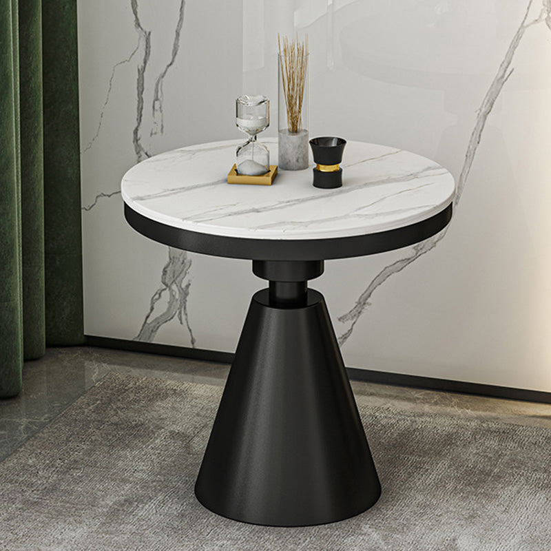 22.44" Tall Contemporary Style Side End Table Metal Pedestal Round Sofa Side Accent Table