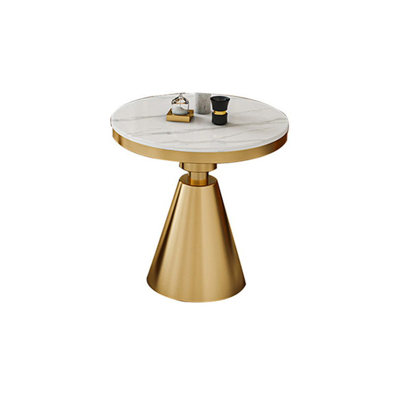 22.44" Tall Contemporary Style Side End Table Metal Pedestal Round Sofa Side Accent Table