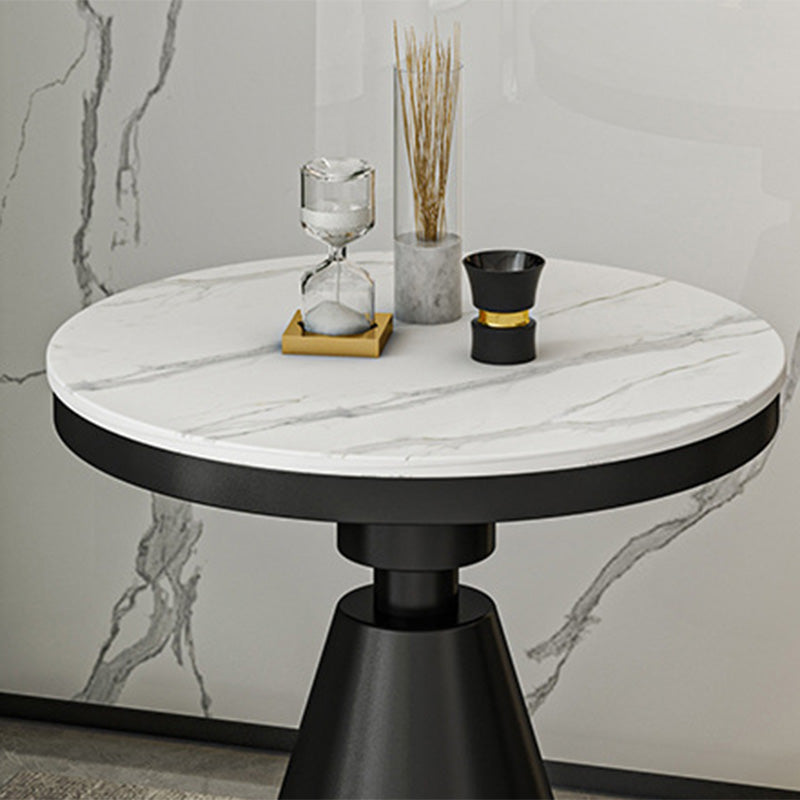 22.44" Tall Contemporary Style Side End Table Metal Pedestal Round Sofa Side Accent Table