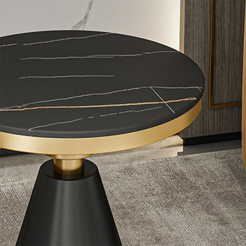 22.44" Tall Contemporary Style Side End Table Metal Pedestal Round Sofa Side Accent Table