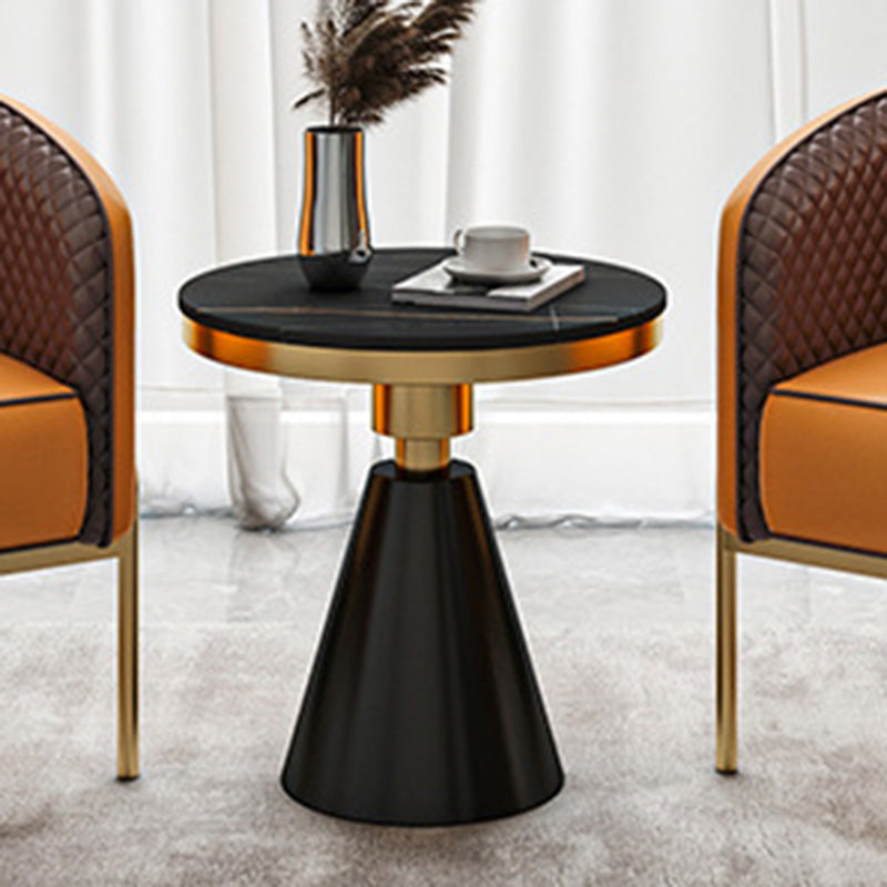 22.44" Tall Contemporary Style Side End Table Metal Pedestal Round Sofa Side Accent Table