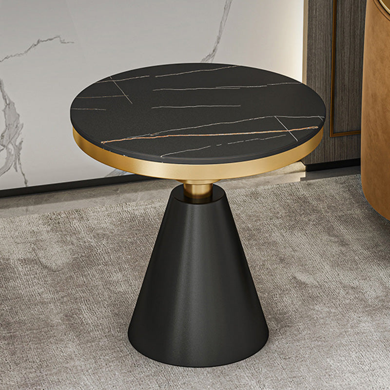 22.44" Tall Contemporary Style Side End Table Metal Pedestal Round Sofa Side Accent Table