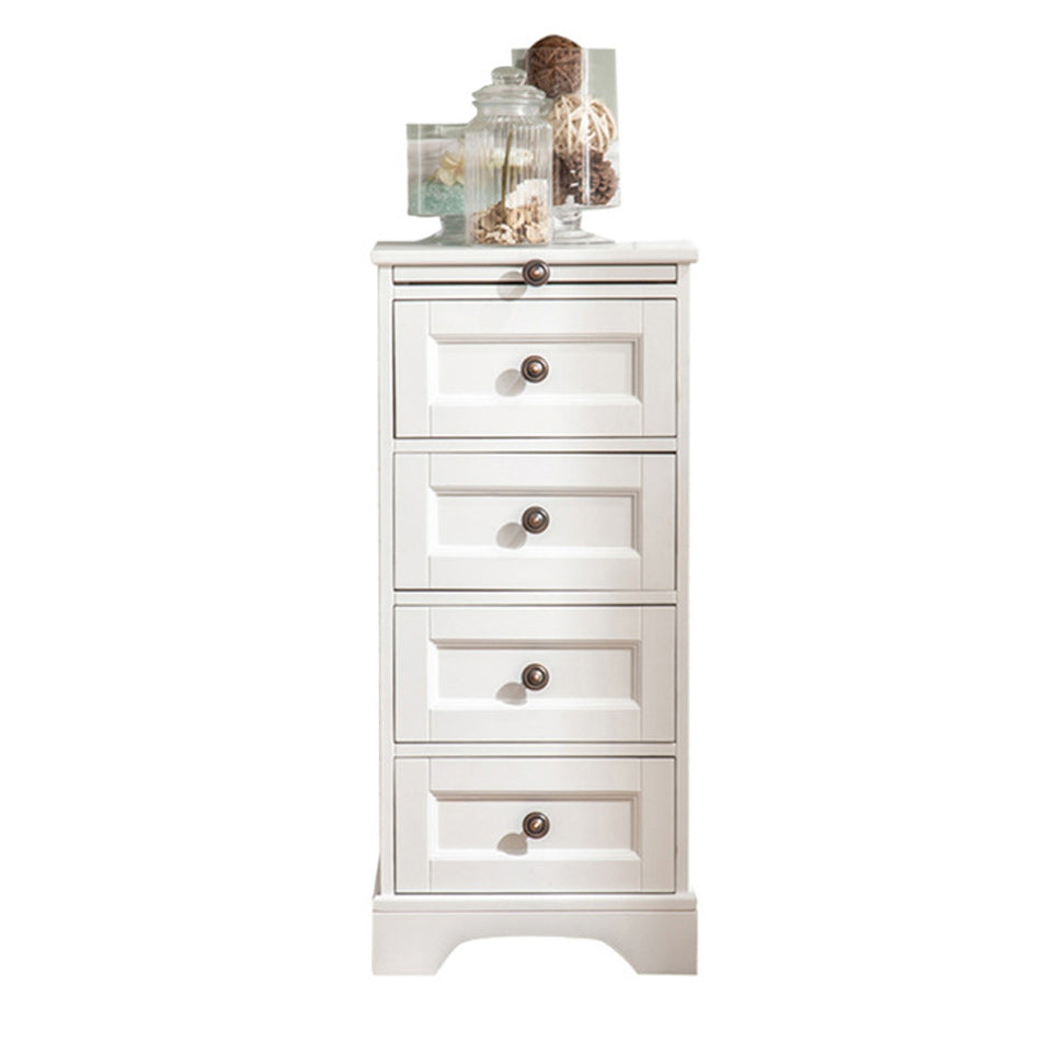 Contemporary Accent Chest with 4 Drawers and Distressed Finish Metal
