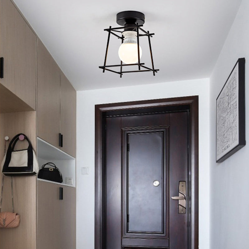 Single Modernism Golden/Black Flush Mount Lighting Metal Ceiling Light for Bedroom