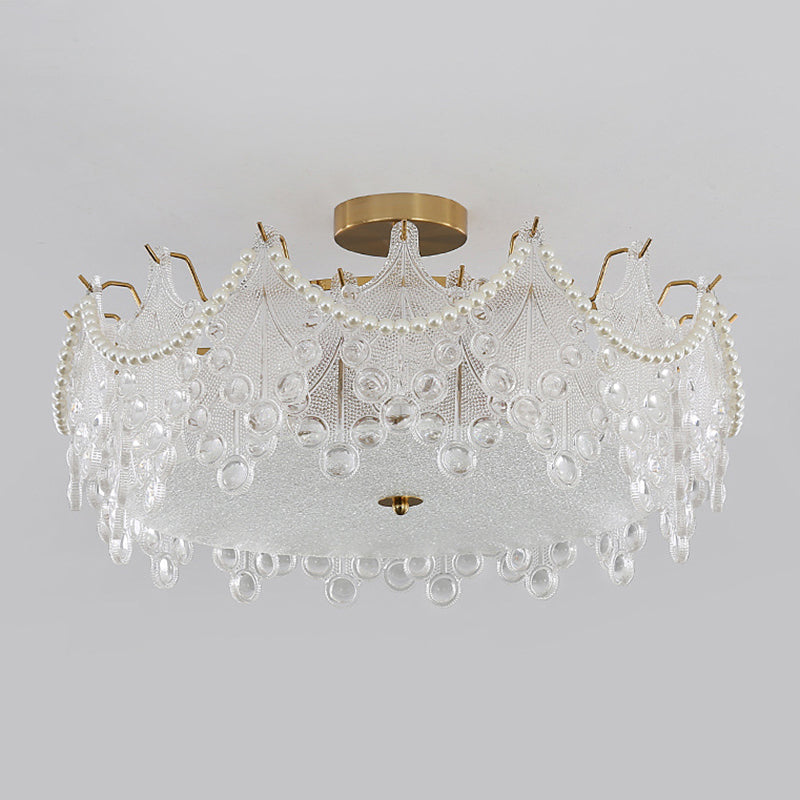 Nordic Glass Ceiling Light Creative Flush Mount Light Fixture for Bedroom