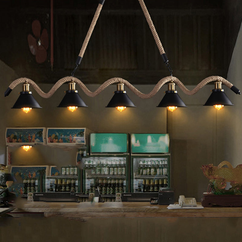 Industrial Geometric Island Pendant Lighting Metal Multiple-Light Island Lighting
