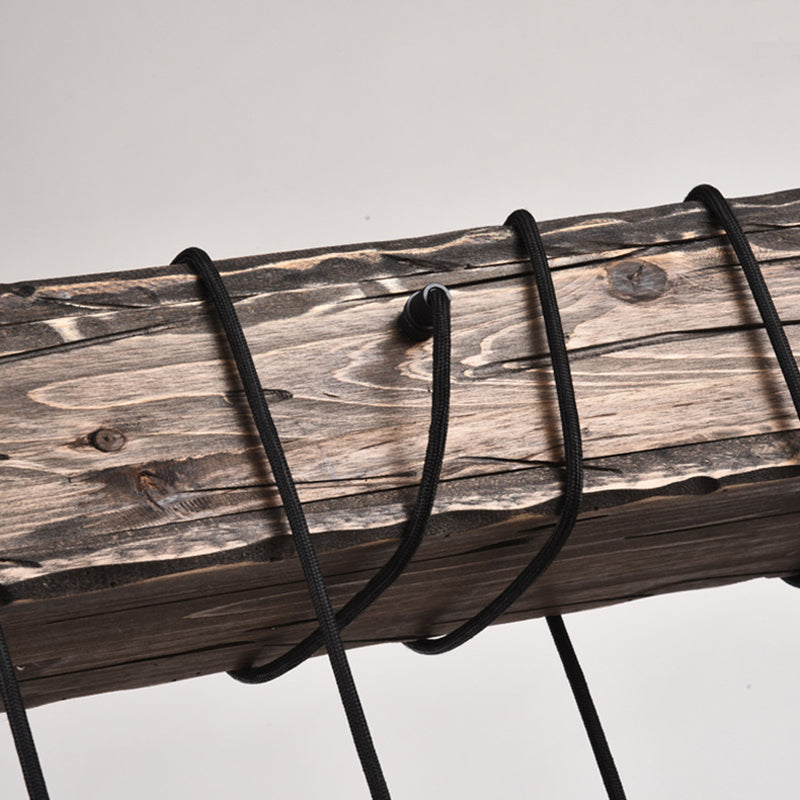 Industrial Bulb Pendant Island Lighting Wood Multiple-Light Island Pendant Lights