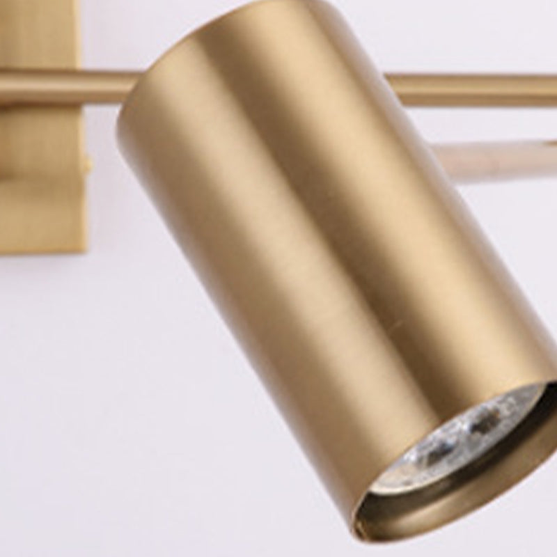 Metal Cylinder Wall Light Modern Swing Arm Wall Sconce for Living Room