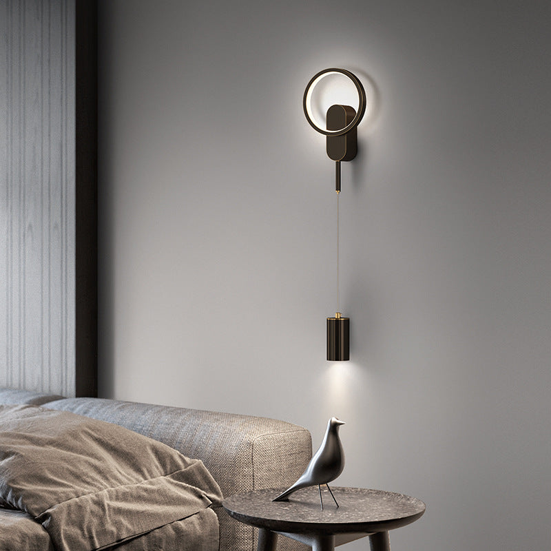 2-Lights Geometric Wall Light Modern 31" High Wall Sconce for Bedroom