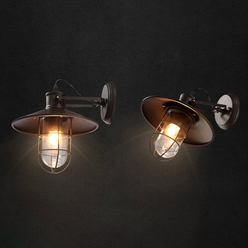Industrial Metal Shade Wall Lamp Minimalism Wall Sconce Lighting Fixture for Bedroom