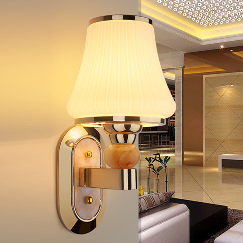 Metal Geometric Wall Light Modern 1 Light Wall Sconce with Glass for Living Room