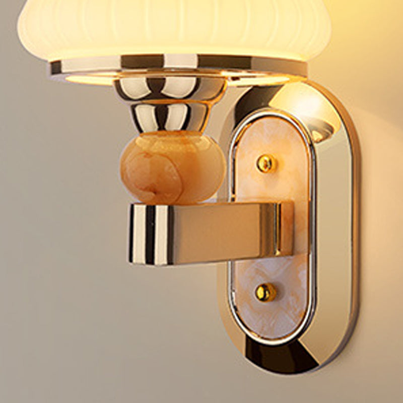 Metal Geometric Wall Light Modern 1 Light Wall Sconce with Glass for Living Room