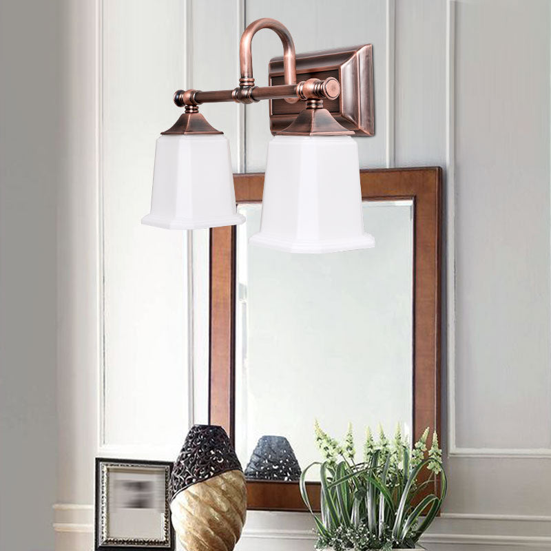 Glass Vanity Light Modern Style Mirror Front Light with Glass Shade for Bathroom