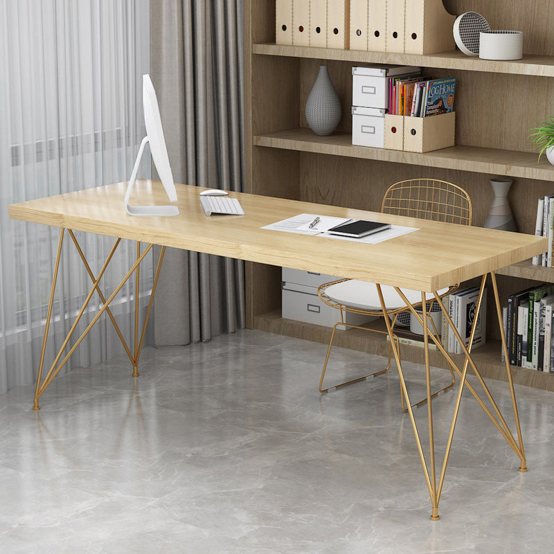 Light Luxury Wooden Writing Desk Rectangular Hairpin Office Desk