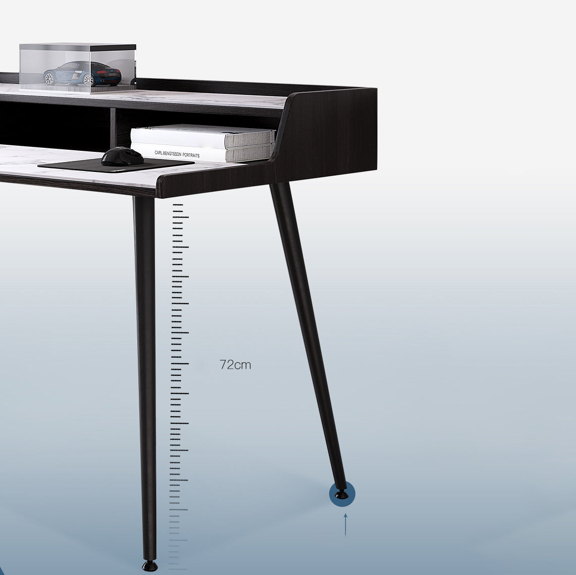 Industrial Style Stone Computer Desk Rectangular Office Desk