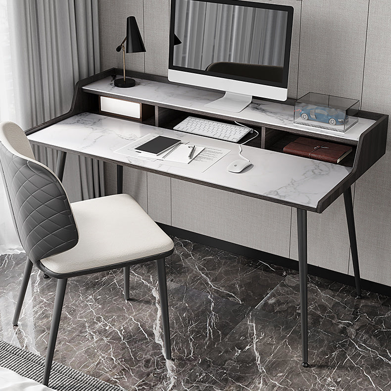 Industrial Style Stone Computer Desk Rectangular Office Desk