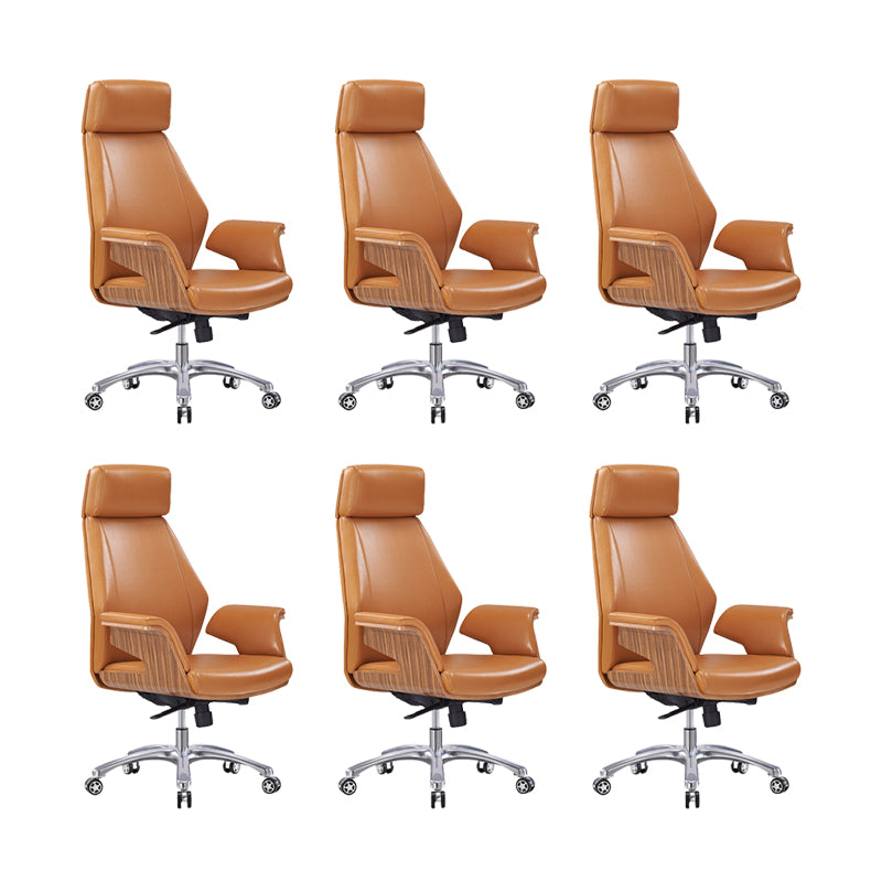 Contemporary Office Chair Adjustable Seat Height Leather Executive Chair