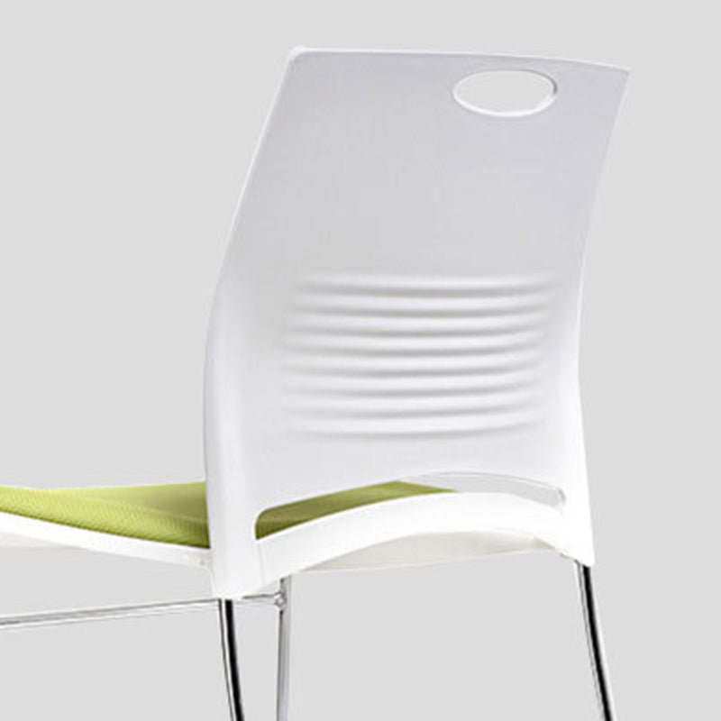 18" Wide Contemporary Desk Chair White No Wheels Office Chair