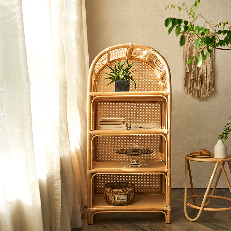 Contemporary Bamboo Home Bookcase Standard Book Shelf with Wooden Legs