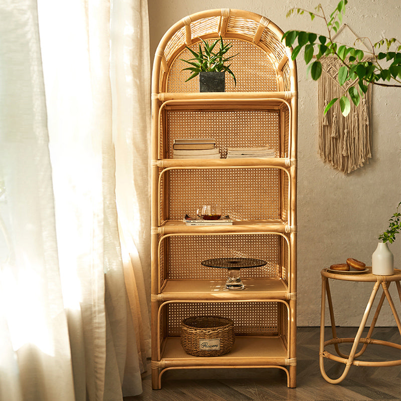 Contemporary Bamboo Home Bookcase Standard Book Shelf with Wooden Legs