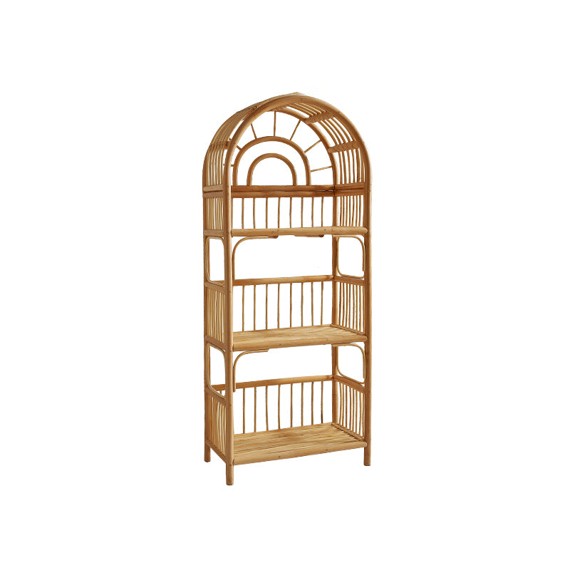 Contemporary Bamboo Home Bookcase Standard Book Shelf with Wooden Legs