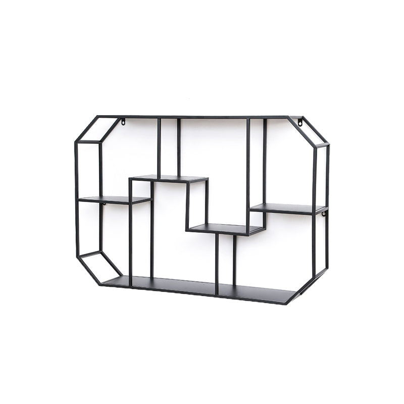 7.1" Wide Shelf Bookcase 5 Levels Metal Book Shelf Wall Mounted