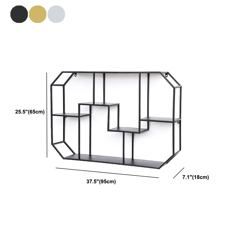 7.1" Wide Shelf Bookcase 5 Levels Metal Book Shelf Wall Mounted