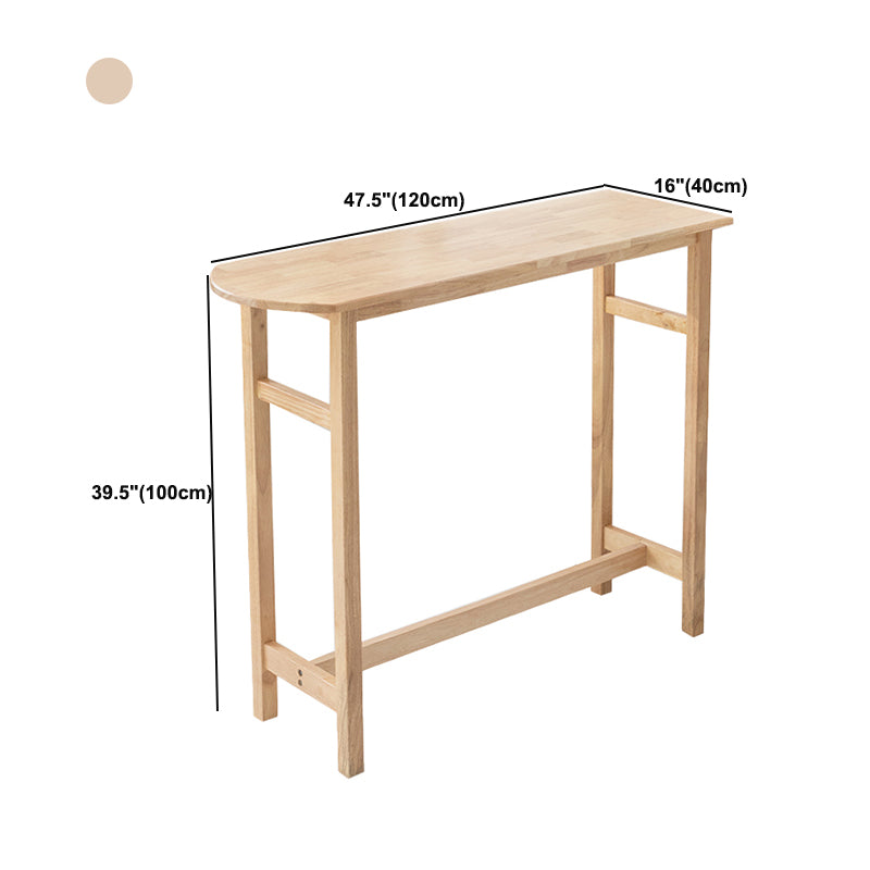 Contemporary Solid Wood Bar Table 47.2"L Trestle Base Bar Desk for Indoor