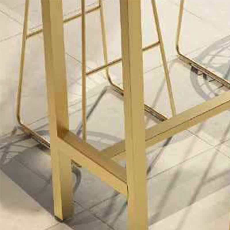 Contemporary Bar Table Faux Marble Bar Dining Table with Trestle Base