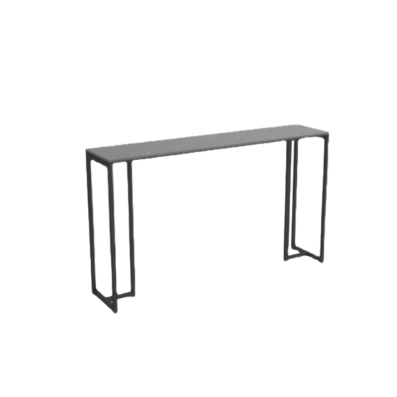 Modern Style Rectangle Bar Table Stone Bar Dining Table with Double Pedestal