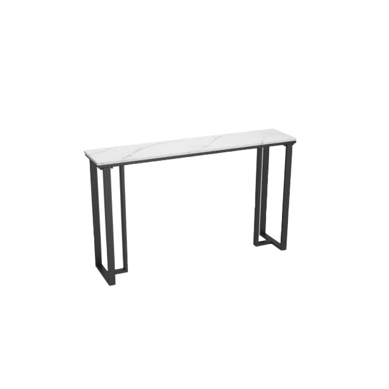 Modern Style Rectangle Bar Table Stone Bar Dining Table with Double Pedestal