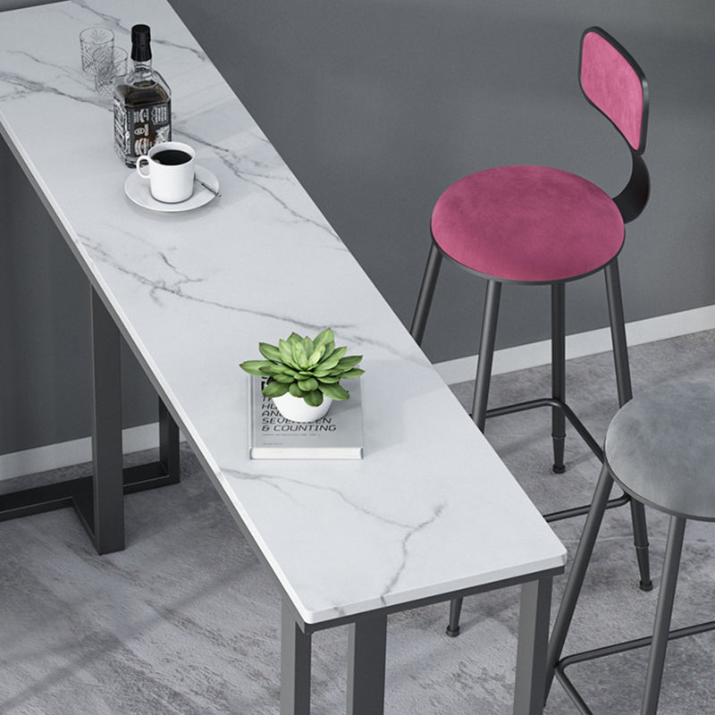 Modern Style Rectangle Bar Table Stone Bar Dining Table with Double Pedestal