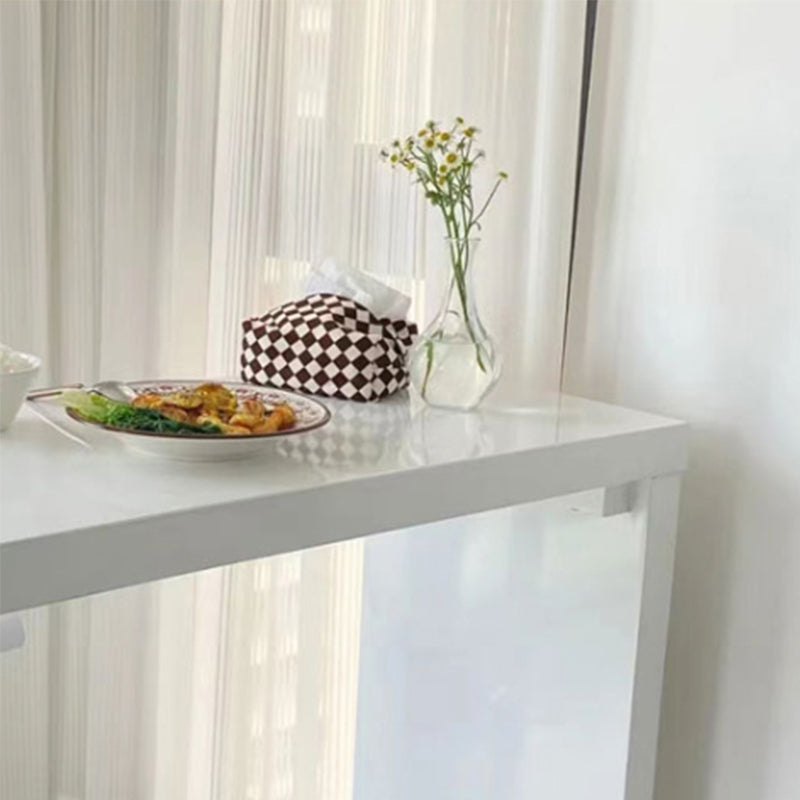 Modern Wooden Bar Dining Table White Bar Height Pub Table with Double Pedestal