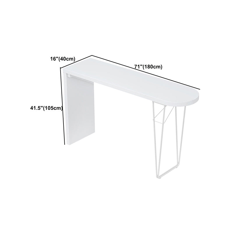 Modern Wooden Bar Dining Table White Bar Height Pub Table with Double Pedestal