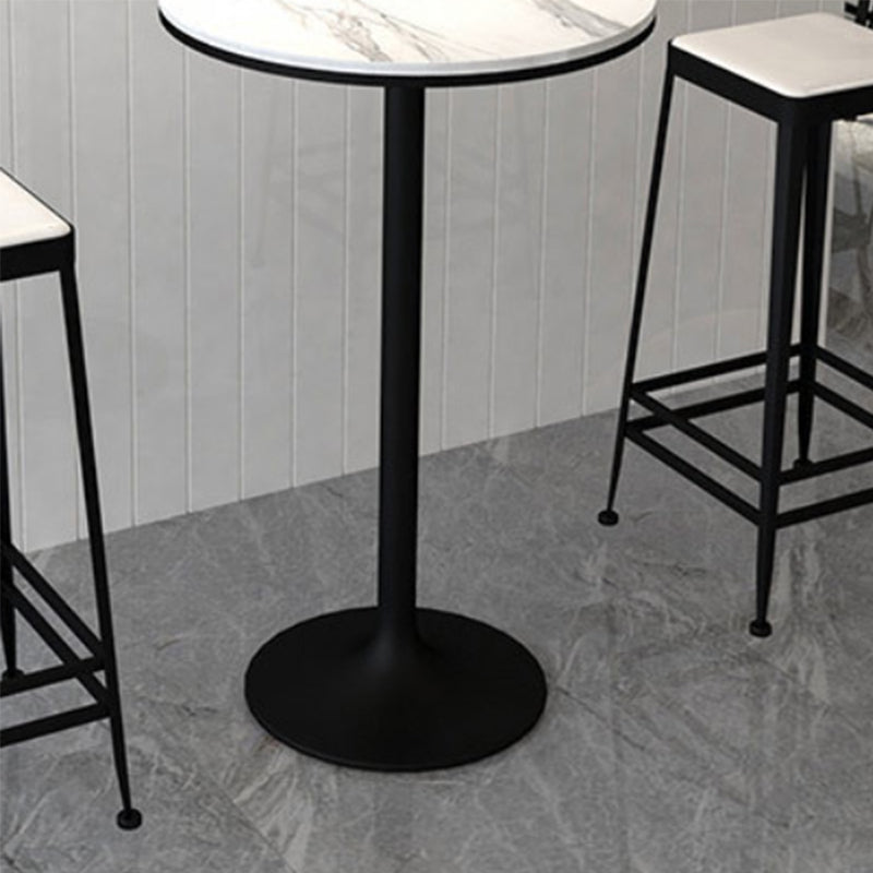 41.34"H Industrial Style Bar Table Stone Round Bistro Bar Desk