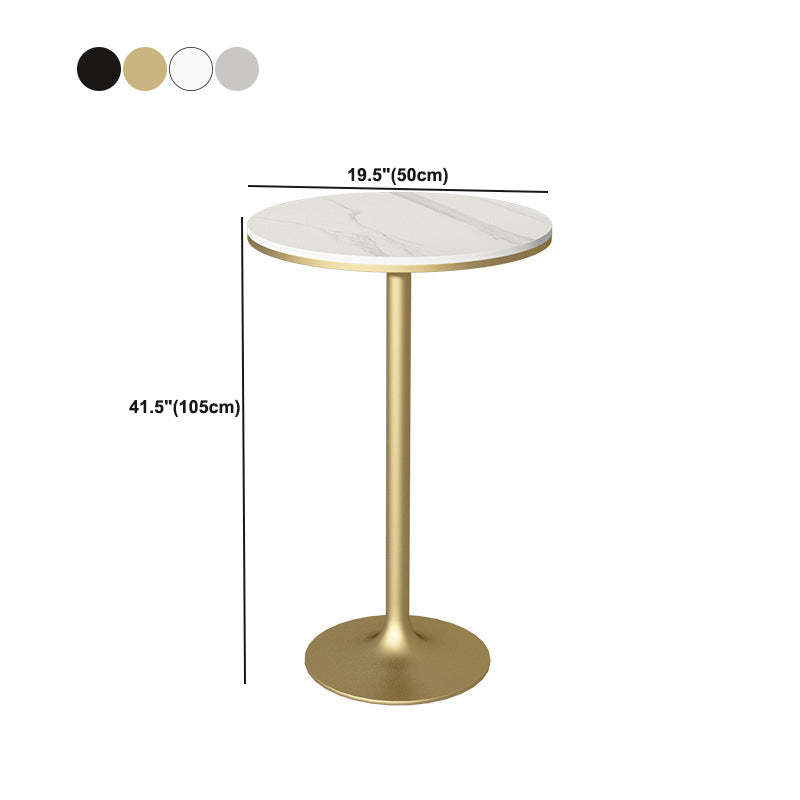 41.34"H Industrial Style Bar Table Stone Round Bistro Bar Desk
