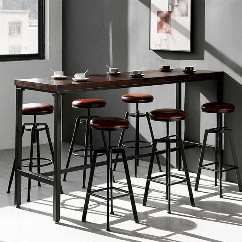 Solid Wood Pub Table Bar Height Industrial Bar Table for Indoor