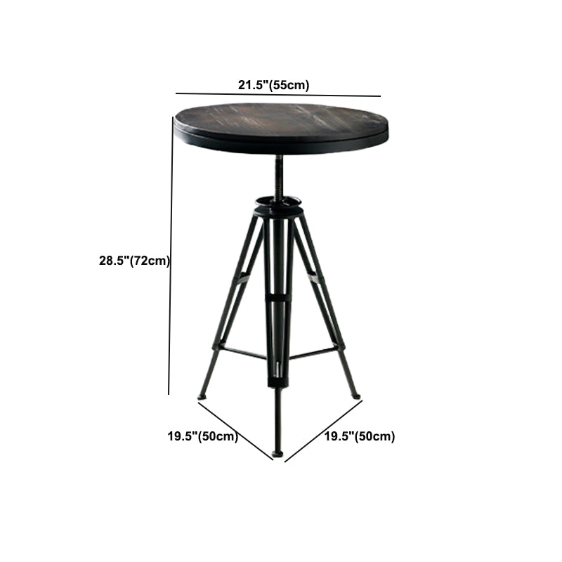 Solid Wood Pub Table Bar Height Industrial Bar Table for Indoor