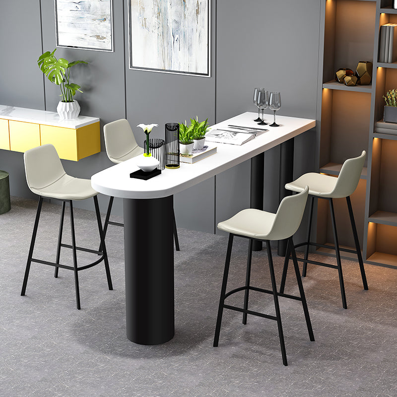 Specialty Bar Dining Table Solid Wood Bar Height Pub Table with Metal Legs